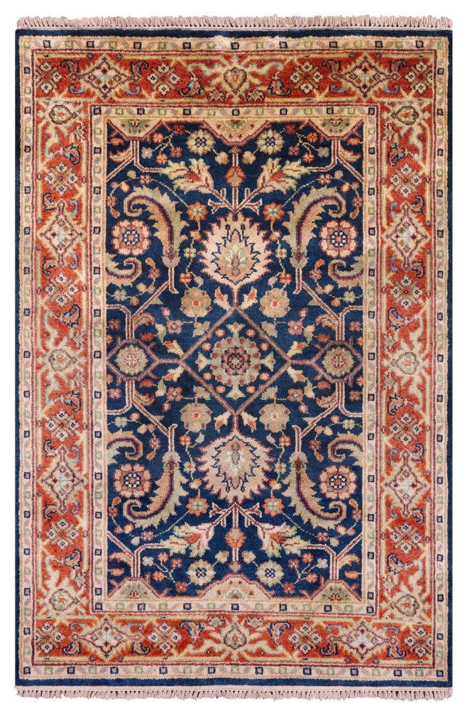 Heriz Serapi Handmade Wool Rug 4' 0" X 6' 0" - Q16017