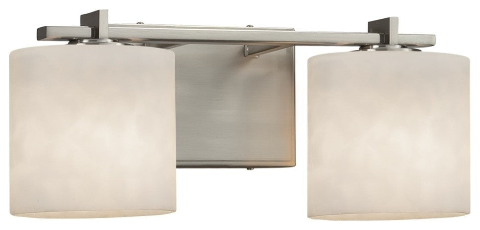 Clouds Era 2-Light Bath Bar, Oval, Nickel, Clouds, LED
