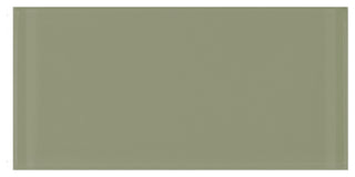 Metro 3"x6" Glass Subway Tile,Glossy Jade Green, Sample