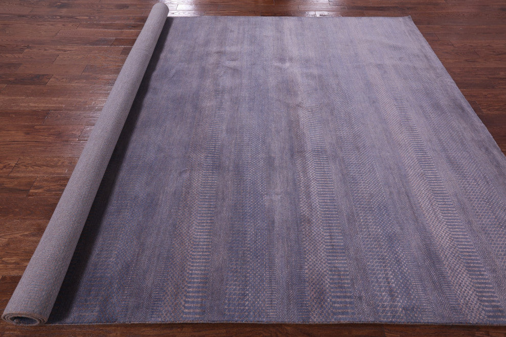 Wool and Silk Handmade Savannah Grass Rug 8' 1" X 10' 3" Q11436