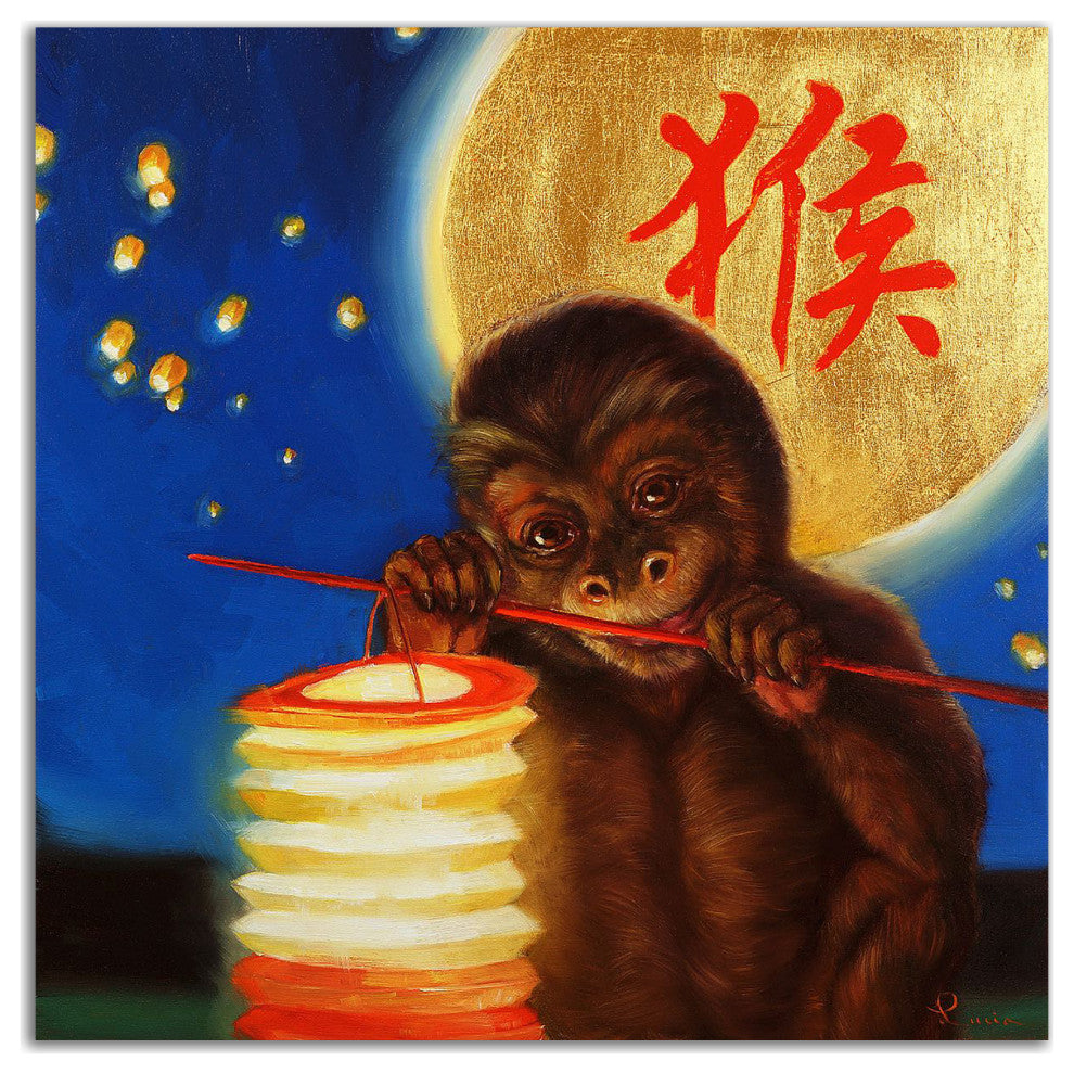 "Monkeyshine" by Lucia Heffernan, Print on Canvas, 18"x18"