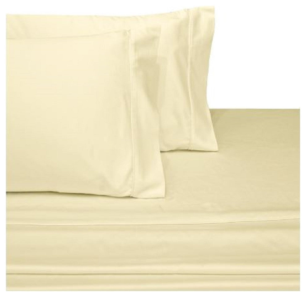 600 TC 100% Long Staple Cotton Sheet Set, Ivory, King