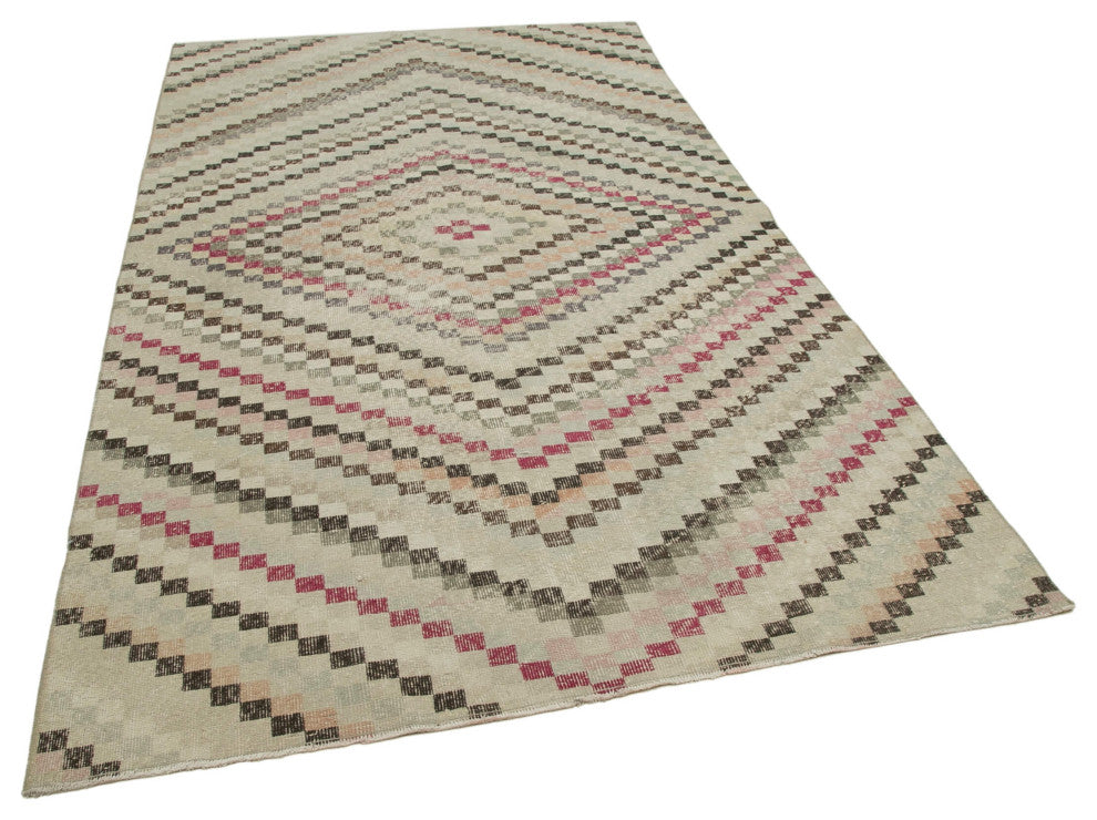 Rug N Carpet - Hand-knotted Anatolian 5' 5'' x 9' 8'' Distressed Vintage Rug