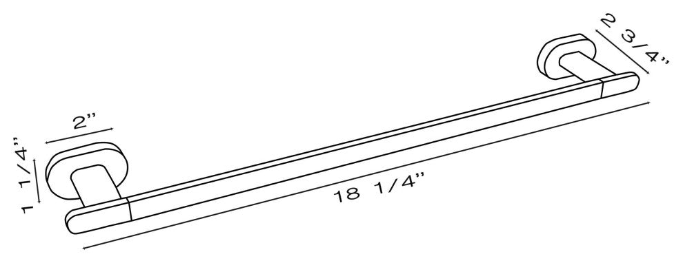 Moscow Series Polished Nickel Bathroom 18in Towel Bar