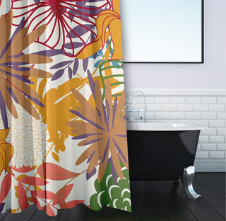 70"Wx73"L Jumble Floral Shower Curtain, Scallion