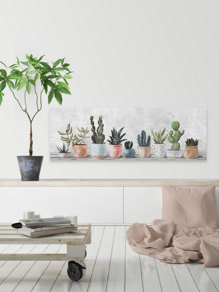 "Pots Lined Up" Painting Print on Wrapped Canvas