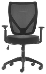Serta Works Production Jet Black Mesh Office Chair with Nylon Base