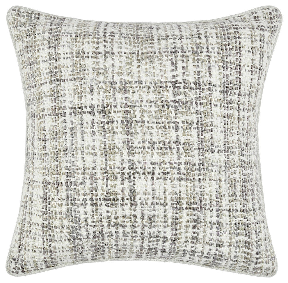 Baxter Woven 22" Throw Pillow, Blue by Kosas Home, Ivory, Natural
