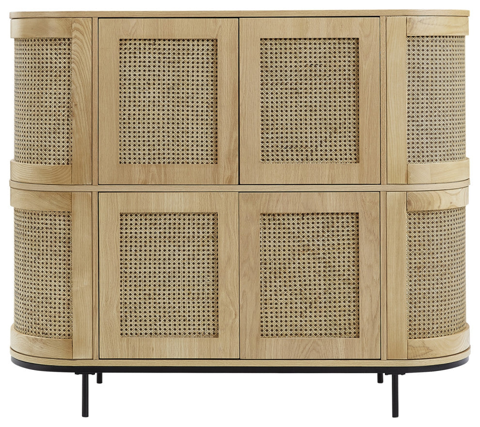 Loft Lyfe Darrius Cabinet, Storage, 4-Door, 55Lx17.7Wx47H, Oak