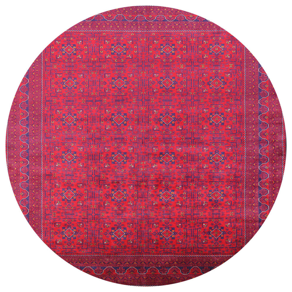 Ahgly Company Indoor Round Mid-Century Modern Area Rugs, 3' Round
