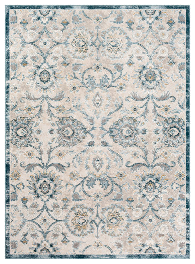 Surya Quatro QUA-2313 9'x12'3" Rug, Light Gray/Sage/White/Metallic - Gold/Teal