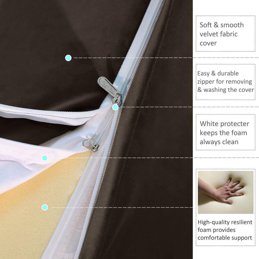 Reading Pillow Bed Foam Wedge Adult for Back Support, Brown, 18x9x21