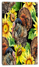Turkey Bird with Sunflowers, Floral Canvas Art print, 16"x32"
