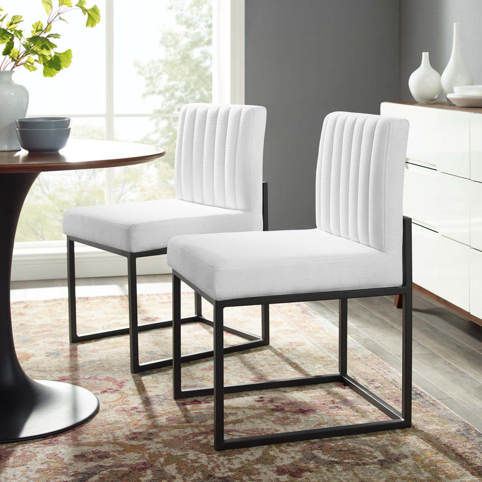Modway Carriage dining chair Upholstered Fabric Set of 2