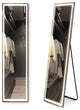 Queena Dimmable Multi-Color Touch Switch LED Full Length Floor Mirror, Black Fra