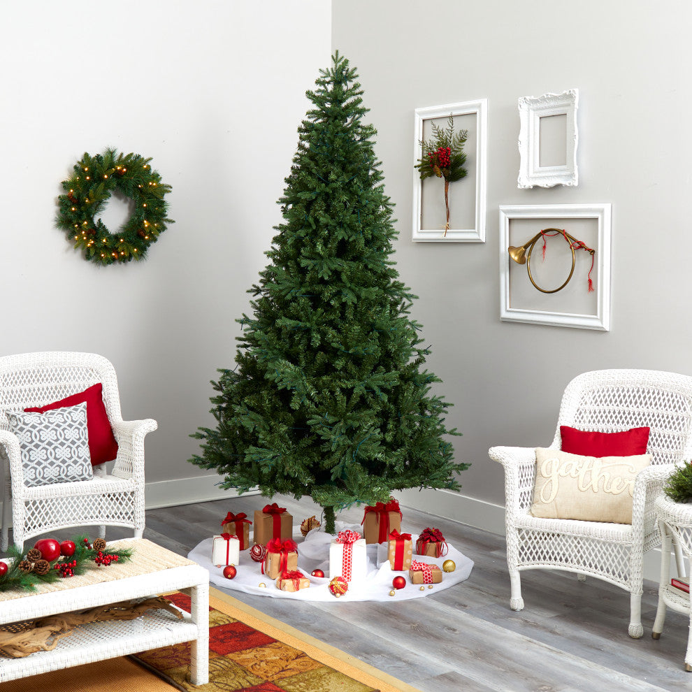 8' Vermont Fir Artificial Christmas Tree With 450 Clear LED Lights