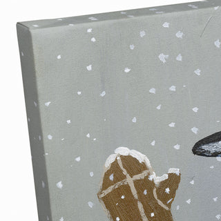 Wintery Snowman 16x20 Canvas Wall Art