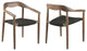 Santo Outdoor Stackable Dining Chair, Eucalyptus and Charcoal Rope Set of 2