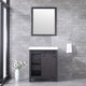 Marsyas 30" Brown Single Vanity Cabinet Quartz Top Square Sink, 28" Wall Mirror