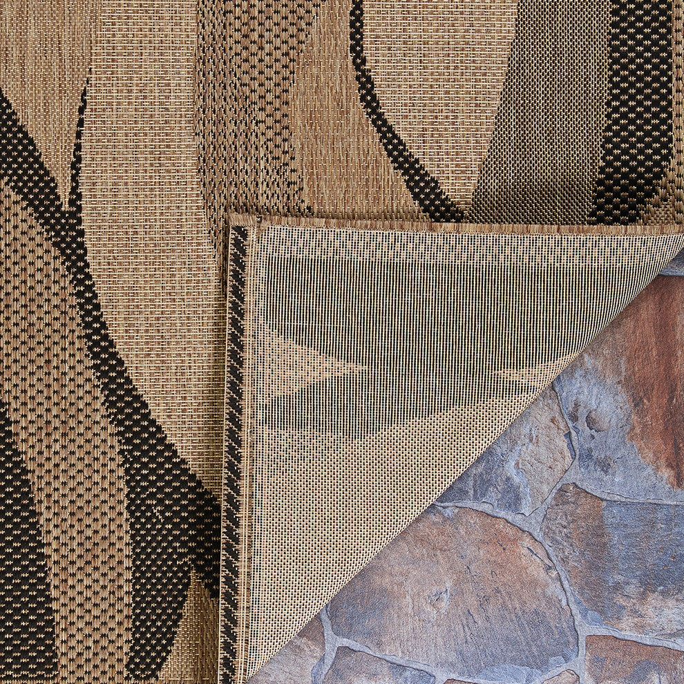 Couristan Recife Seagrass Indoor/Outdoor Area Rug, Natural/Black, 8'6" Square