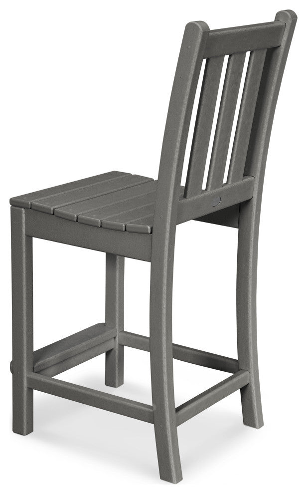 Polywood Traditional Garden Counter Side Chair, Mahogany