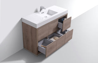 Bliss 48" Butternut Free Standing Modern Bathroom Vanity