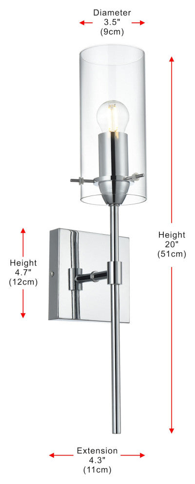 Elegant Lighting LD2361 Elsreth 20" Tall Bathroom Sconce - Satin Gold