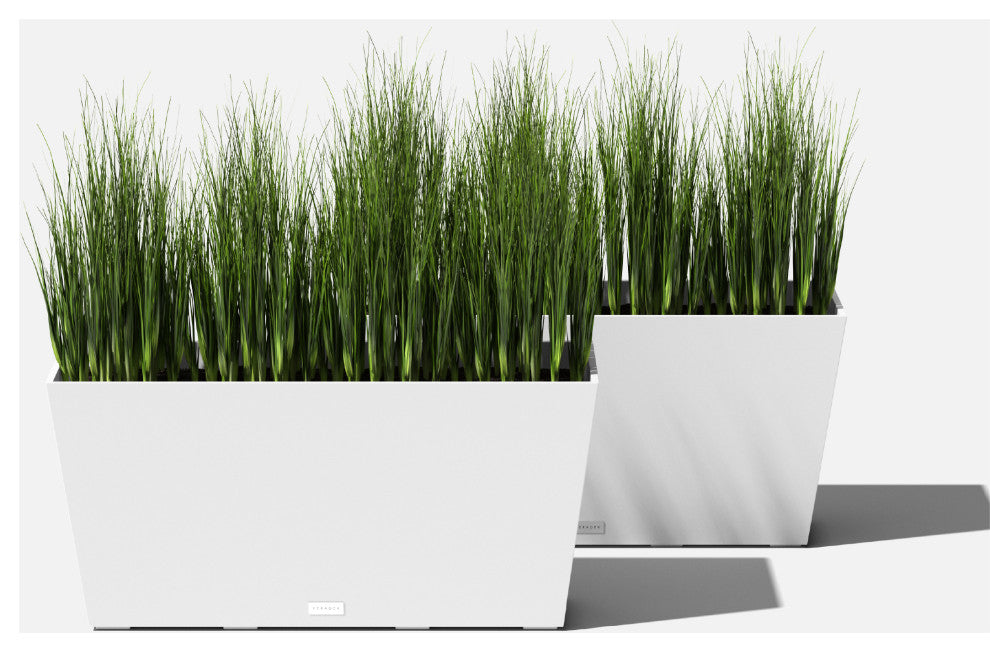 Midori Trough Planter, White, 31 Inch, 2 Pack