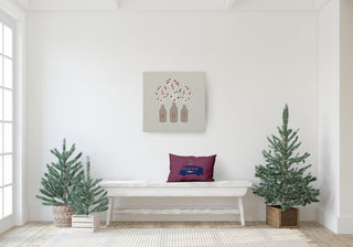 Christmas Surf Bird Accent Pillow, Passion Flower, 14"x20"