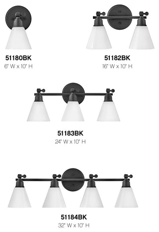 Hinkley Lighting 51183 Arti 3 Light 24"W Bathroom Vanity Light - Black