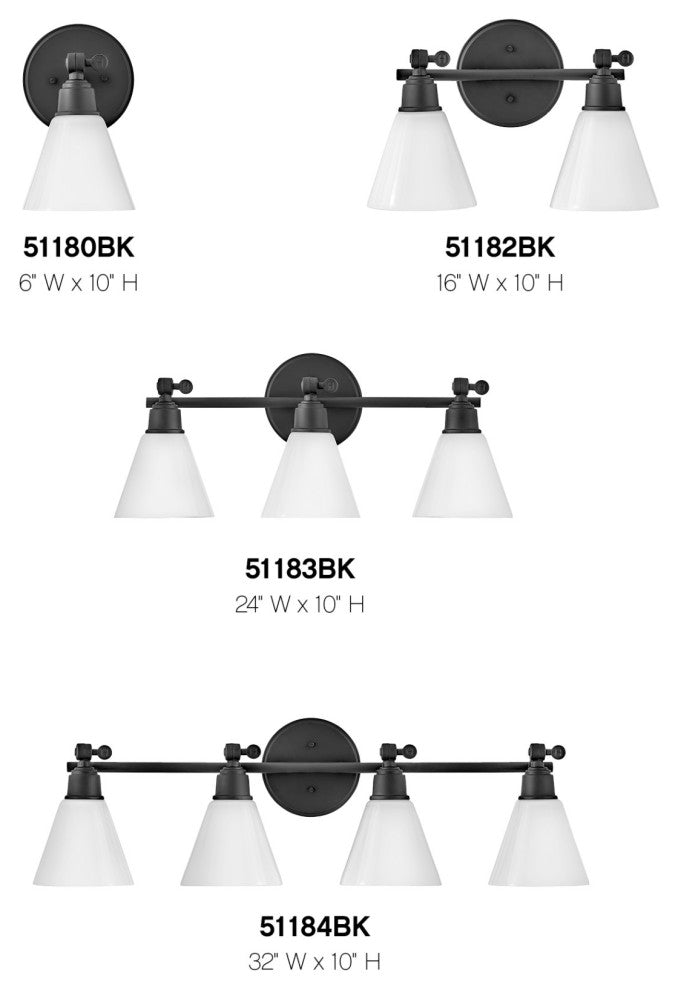 Hinkley Lighting 51183 Arti 3 Light 24"W Bathroom Vanity Light - Black