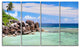 "Beautiful Seychelles Rocky Coast" Landscape Wall Art, 4 Panels, 48"x28"