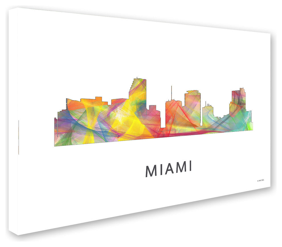 'Miami Florida Skyline Wb-1' Canvas Art, 47x30