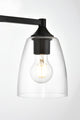 4 Light Black And Clear Bath Sconce