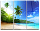 "Sunset Beach With Palm" Photography Metal Wall Art, 3 Panels, 36"x28"