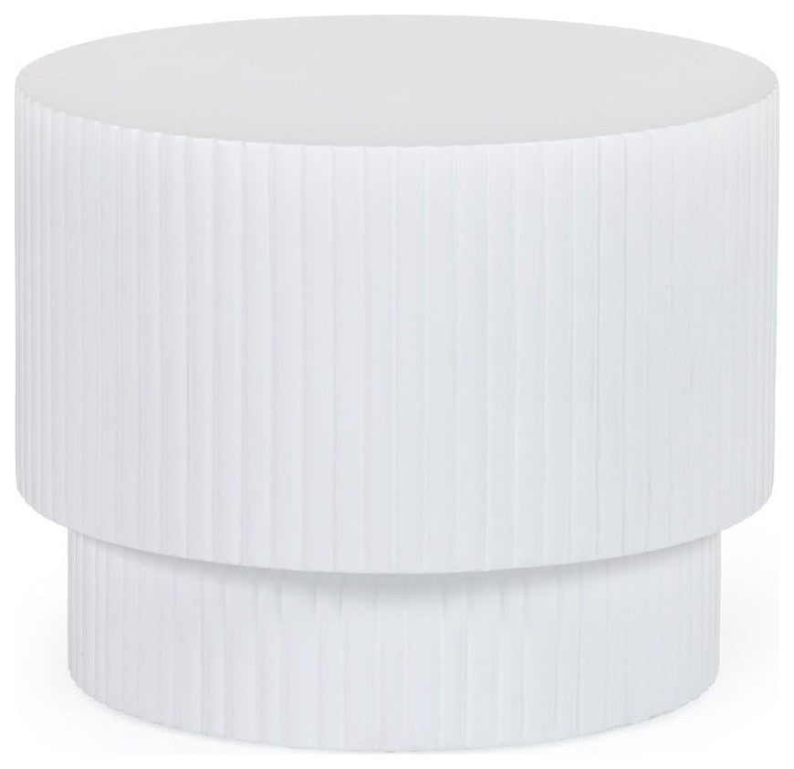 Modrest Gruver - Modern White Concrete End Table