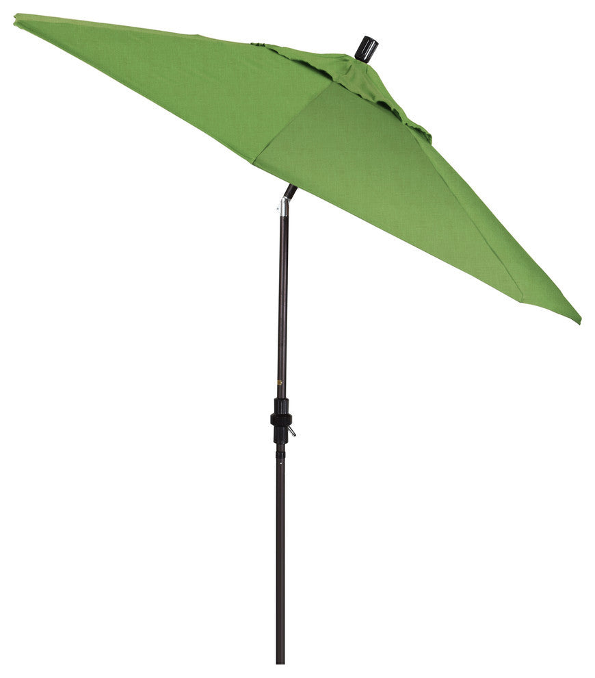 9' Bronze Collar Tilt Lift Fiberglass Rib Aluminum Umbrella, Sunbrella, Spectrum Cilantro