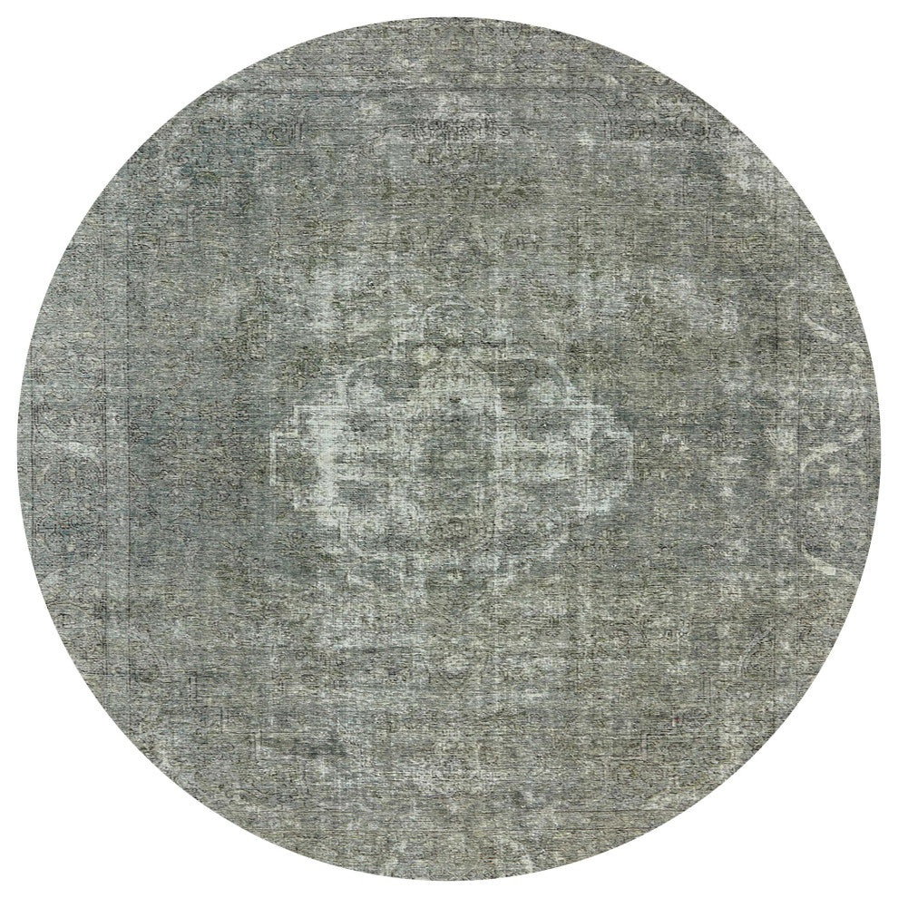 Ahgly Company Indoor Round Mid-Century Modern Area Rugs, 7' Round