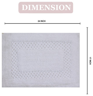 Classy Bath Rugs Set, 17"x24" Rectangle, White