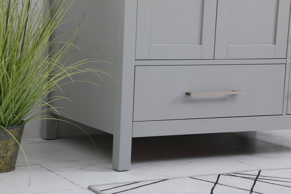 Iris 36" Single Bathroom Vanity, Gray With Backsplash