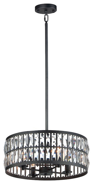 Maxim Lighting Madeline 4-Light Pendant, Black/Beveled Crystal, 21815BCBK