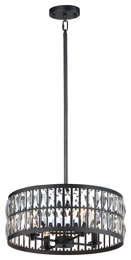 Maxim Lighting Madeline 4-Light Pendant, Black/Beveled Crystal, 21815BCBK