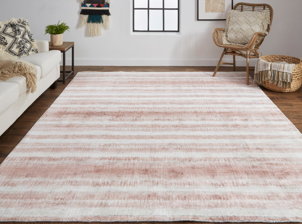Weave & Wander Malana Handwoven Graident Rug, Pink Clay/Brandy, 9ft x 12ft Rug