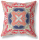 20" Red Cream Geo Tribal Suede Throw Pillow