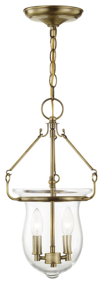 Livex 50294-01 2-Light Antique Brass Pendant, Antique Brass