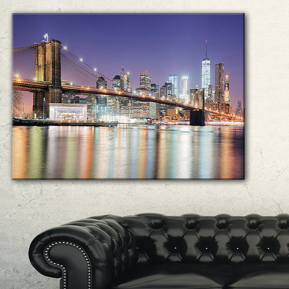 "New York City With Freedom Tower" Canvas Print40"x20"