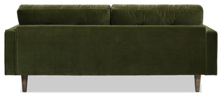 Nicholas 84.5" Mid-Century Modern Sofa, Olive Green Performance Velvet
