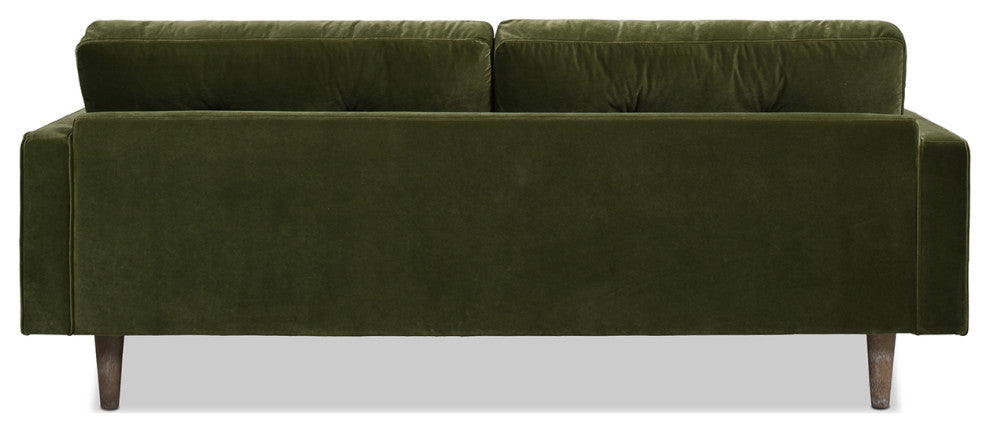 Nicholas 84.5" Mid-Century Modern Sofa, Olive Green Performance Velvet