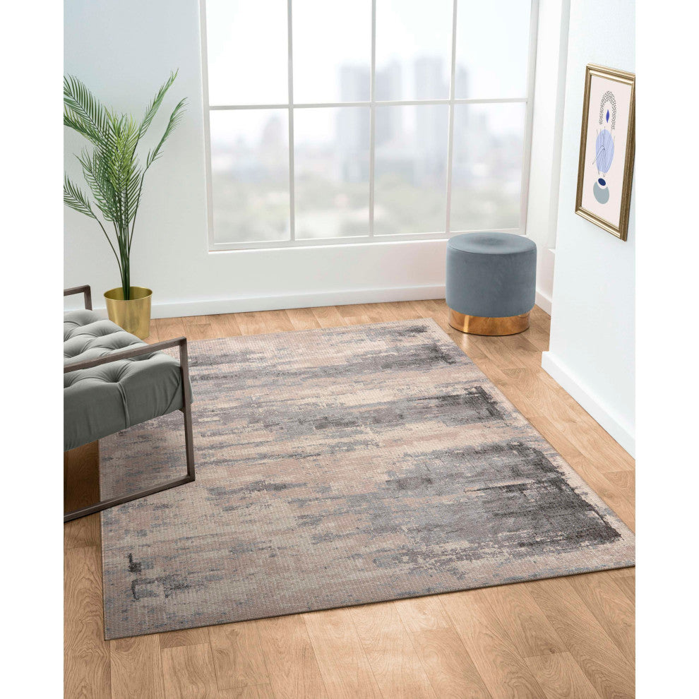 Avalon Brushstrokes Area Rug - Gray, 5'x7'6"