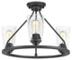 Debut 3-Light Semi-Flush Convertible, Graphite